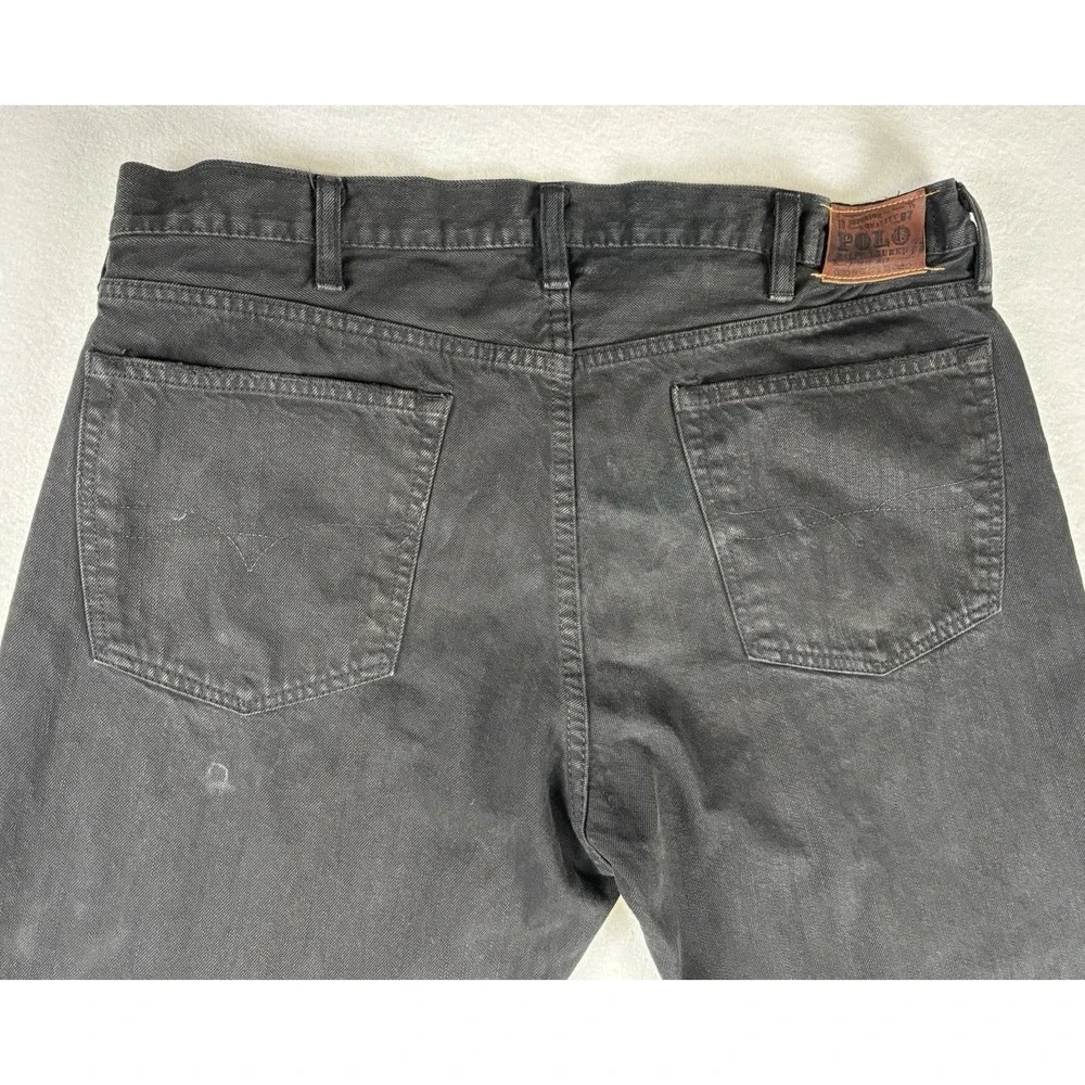 Polo Ralph Lauren Jeans 38x32‎ Hudson Black R26SD40 Classic Fit Denim Pants